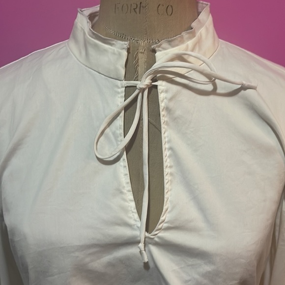 Zara White Long Sleeve Tunic Top Shirt - Picture 3 of 10